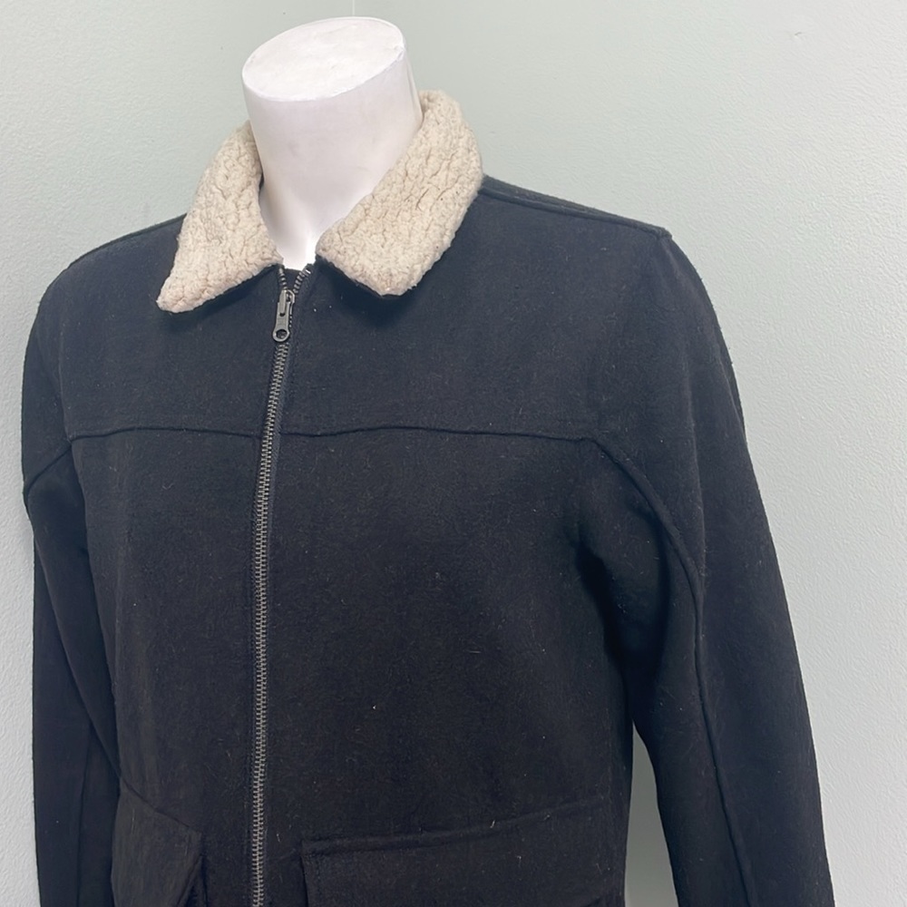 Old Navy Boys Black Wool Zip Up Lined Jacket XL - Picture 2 of 10